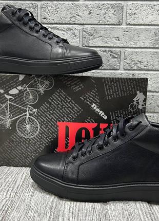 Демисезонные кожаные мужские черные ботинки от производителя detta4 фото