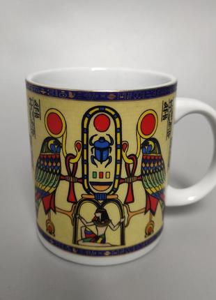 Винтажная керамическая кофейная кружка в египетском стиле1 фото