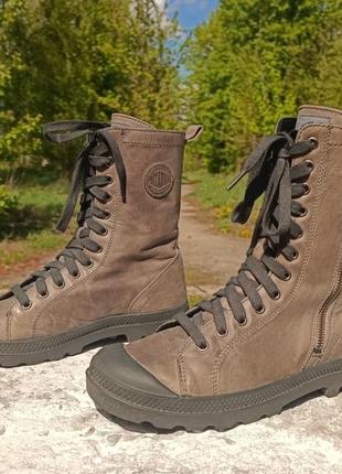 Женские кожаные демисезонные ботинки palladium pampa hi rise l zip2 фото