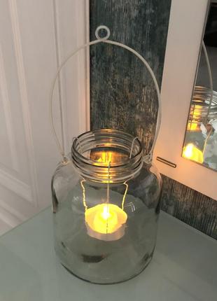Скляний свічник «бабусині закрутки»1 фото