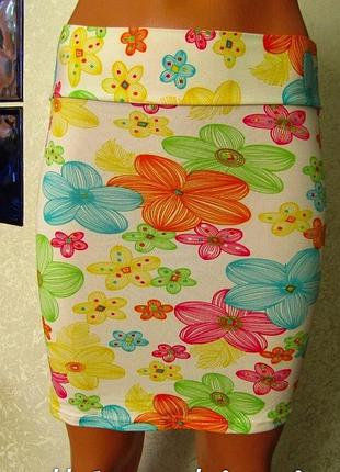 Юбка летняя цветочная