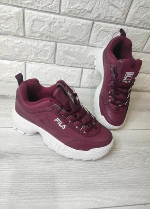 Кроссовки замшевые бордовые