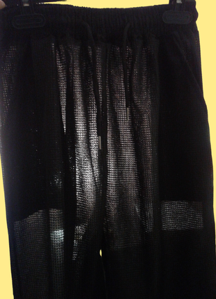 Штаны спортивные дышащие  черные карманы унисекс проздрачные на шнурку брюки6 фото