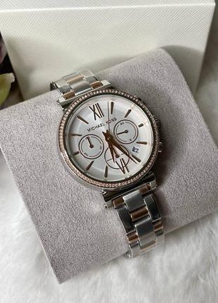 Часы michael kors "sofie" silver/rose gold1 фото