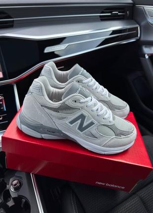 Мужские кроссовки в стиле new balance 990152биленс / демисезонные / весенние, летние, осенние / обувь / замша, сетка / белые, черные, серые1 фото