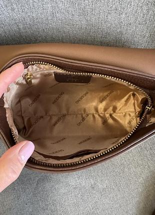 Бежевая сумочка кроссбоди, сумка коричневая на плечо4 фото