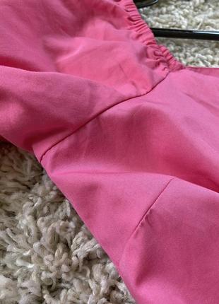 Базовое розовое хлопковое платье  с обьемными рукавами,next,p.s-m7 фото