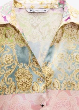 Сатинова блуза zara сорочка блузка4 фото
