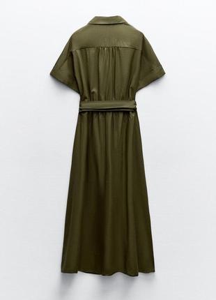 Плаття-сорочка середньої довжини з льоном6 фото