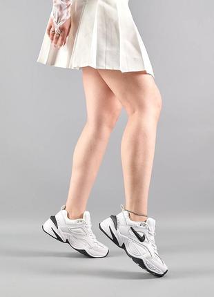 Женские кроссовки в стиле nike m2k tekno найк / демисезонные / весенние, летние, осенние / обувь / кожа / черные, белые, серые, бежевые6 фото