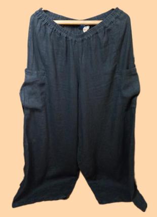 Frequeence льняные широкие дизайнерские брюки бохо на любимый размер2 фото