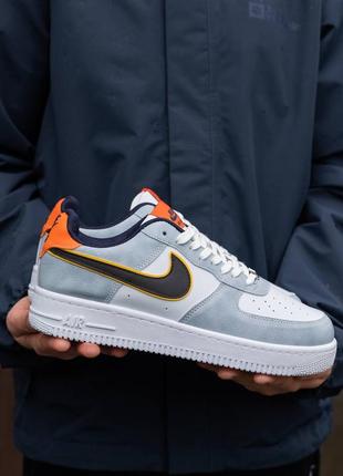 Стильні кросівки гарної якості в стилі nike air force white orange black2 фото