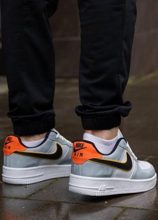 Стильні кросівки гарної якості в стилі nike air force white orange black6 фото