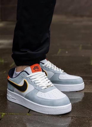 Стильні кросівки гарної якості в стилі nike air force white orange black8 фото