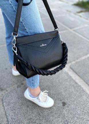 Жіноча шкіряна сумка. клатч шкіряний. кросбоді. polina&eiterou.