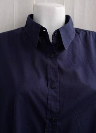 Темно синяя рубашка из хлопка от ellen amber размер xxl3 фото