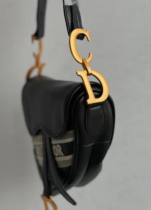 Женская сумка dior saddle black4 фото