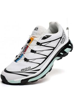 Salomon xt-6 adv white black blue5 фото