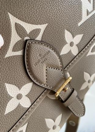 Женская сумка louis vuitton diane monogram empreinte leather tourterelle / creme10 фото