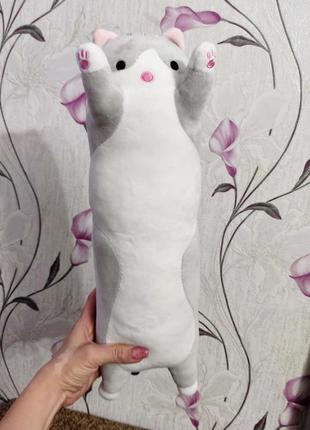 Кіт батон, подушка антистрес, іграшка м'яка, 50 см3 фото