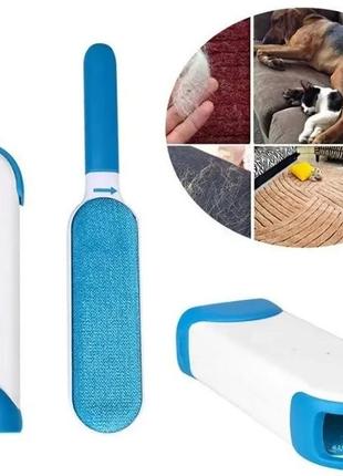 Щітка для видалення та вичісування вовни тварин reusable pet fur remover with self-cleaning base 374963 dm-112 фото