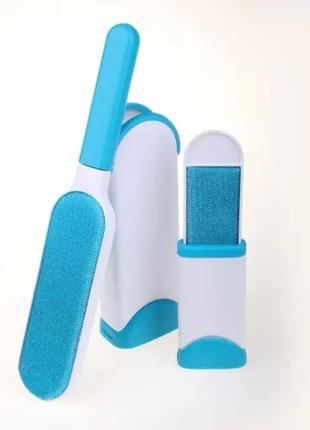 Щітка для видалення та вичісування вовни тварин reusable pet fur remover with self-cleaning base 374963 dm-117 фото