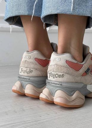 Кроссовки женские 9060 beige pink кроссовки замша сетка в стиле new balance7 фото