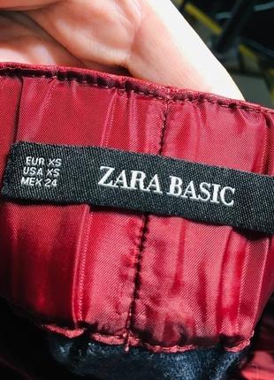 Бордовая юбка на резинке эко кожа zara9 фото