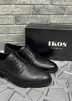 Класичні чоловічі шкіряні оксфорди ikos чорні