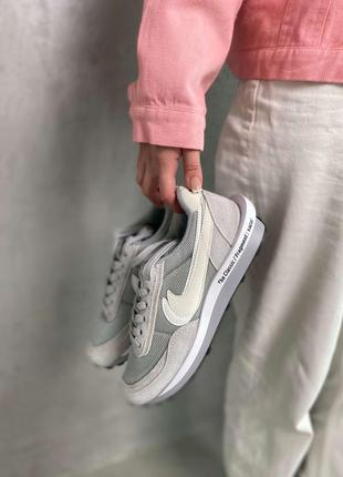 Кроссовки nike ld waffle sf sacai fragment grey4 фото