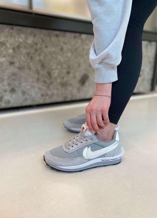 Кроссовки nike ld waffle sf sacai fragment grey3 фото