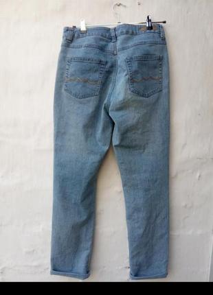 Стильные голубые джинсы с высокой посадкой заужены к низу mingel 🌊6 фото