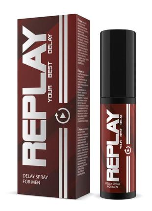 Спрей-пролонгатор для чоловіків intimateline replay delay spray retardant moisturizing effect, 20 мл
