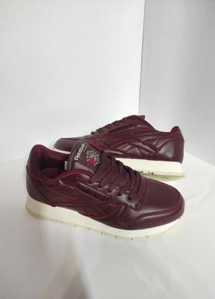 Кроссовки reebok* classic / рибок классик бордовые 38,39