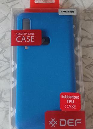 Чохол def samsung galaxy a9 2018 rubberized tpu blue1 фото