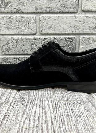 Мужские туфли из натуральной замши в черном цвете от обувного бренда karat4 фото