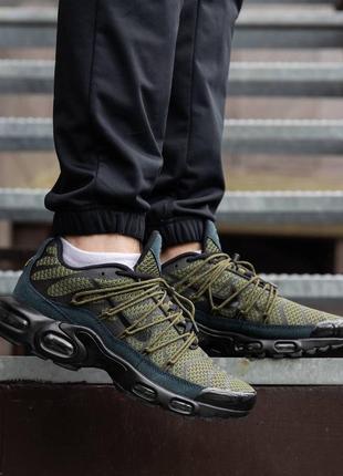 Р.41-45 кросівки nike air max plus tn khaki black nk1464 фото