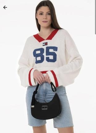 Женская черная сумка tommy jeans t 76 beach summer shoulder bag