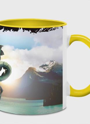 Чашка з принтом «дракон dragon» (колір чашки на вибір)1 фото