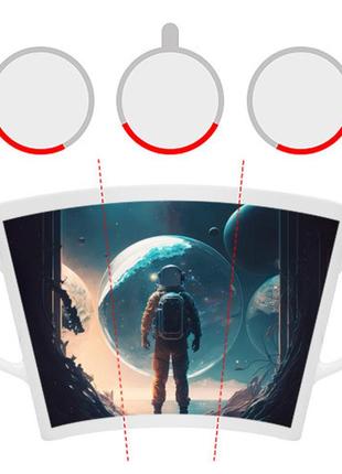 Чашка с принтом латте «космонавт без головы на другой планете»6 фото