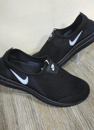 Мокасины черные nike1 фото