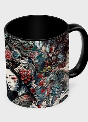 Чашка с принтом  «мифические существа японии» (цвет чашки на выбор)3 фото