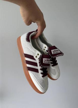 Жіночі кросівки adidas samba wales bonner cream white pony