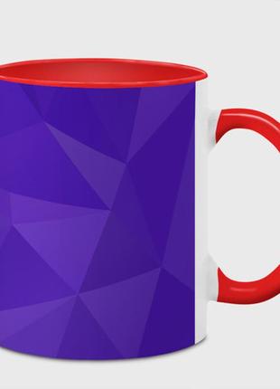 Чашка з принтом  «темно фіолетові прямокутники» (колір чашки на вибір)