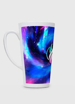 Чашка с принтом латте «dead space неоновый космос»