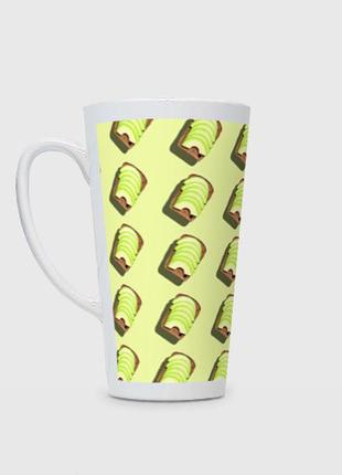 Чашка с принтом латте «бутерброд с авокадо»