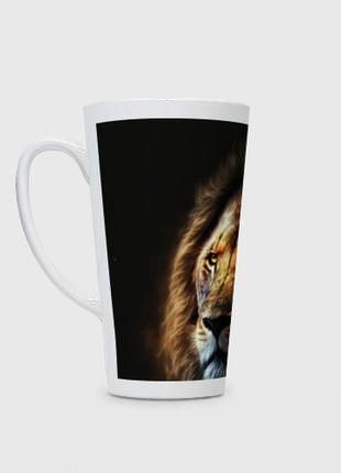 Чашка з принтом  лате «лев і вогонь»