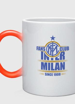 Чашка з принтом  хамелеон «inter milan fans club» (колір чашки на вибір)