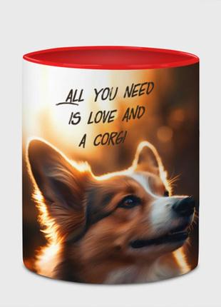 Чашка з принтом «любов і корги» (колір чашки на вибір)4 фото