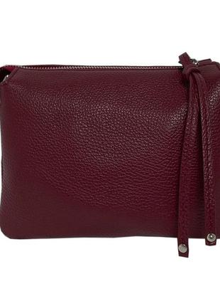 Сумка жіноча шкіряна borsa ca04b-30dr dark red червона